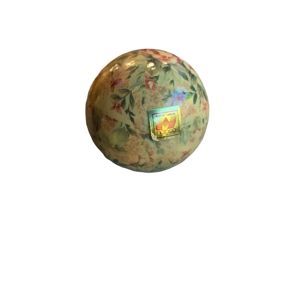 Napco‎ Set 2 Paper Mache Decoupage Christmas Ornament Victorian Flowers 3-4 